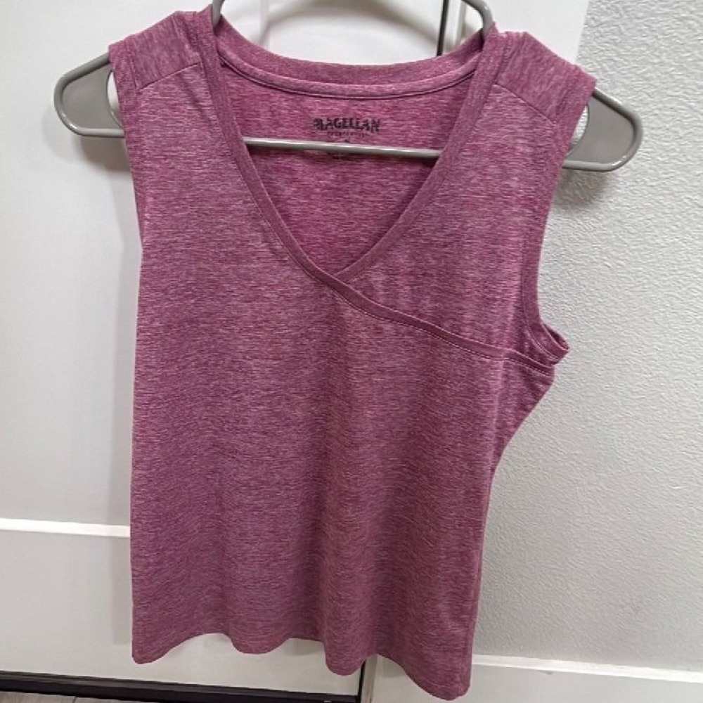 Magellan Outdoors Women's Medium Pink Heather Sleeveless Active Tank Top